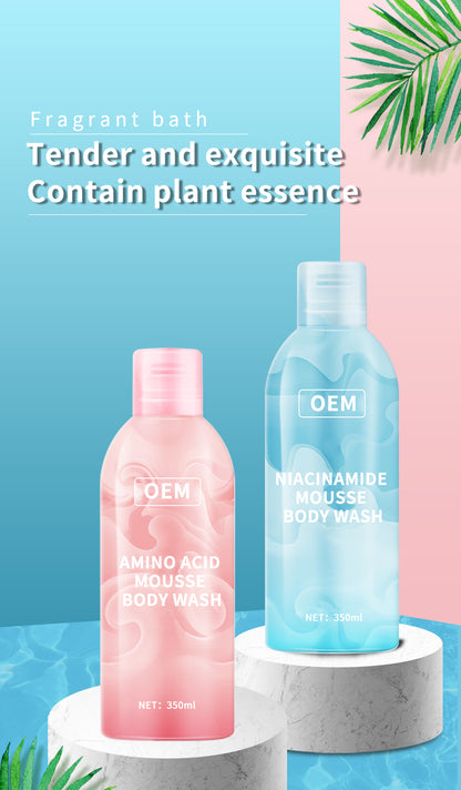 Asam amino niacinamide mousse body wash yang diproses pabrik