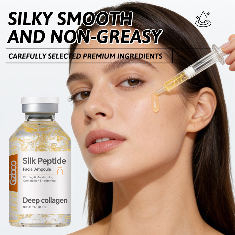 Serum Peptida Sutra Emas OEM Esensi Wajah Benang Emas Mewah
