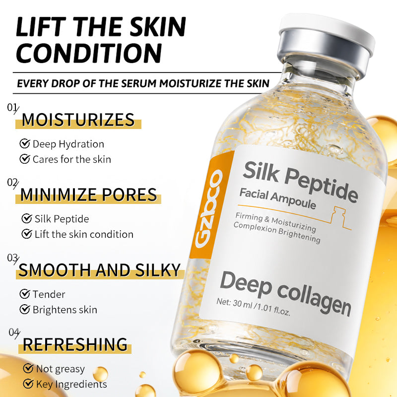 Serum Peptida Sutra Emas OEM Esensi Wajah Benang Emas Mewah