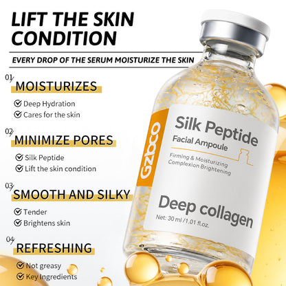 Serum Peptida Sutra Emas OEM Esensi Wajah Benang Emas Mewah